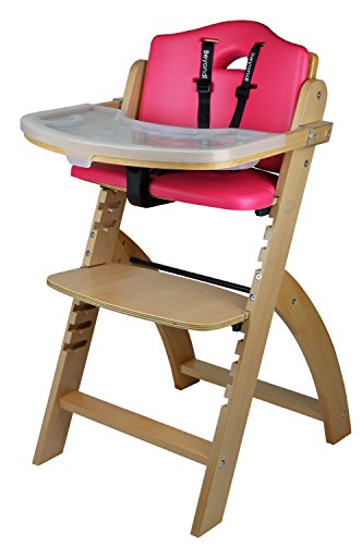 Abiie Beyond Wooden High Chair with Tray. The Perfect Adjustable Baby Highchair Solution for Your Babies and Toddlers